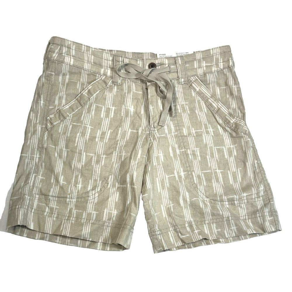 Patagonia Womans Size 2 Tan Island Hemp Shorts Low Rise Organic Cotton Tie